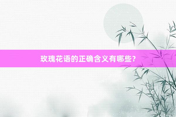 玫瑰花语的正确含义有哪些？