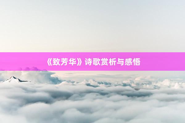 《致芳华》诗歌赏析与感悟